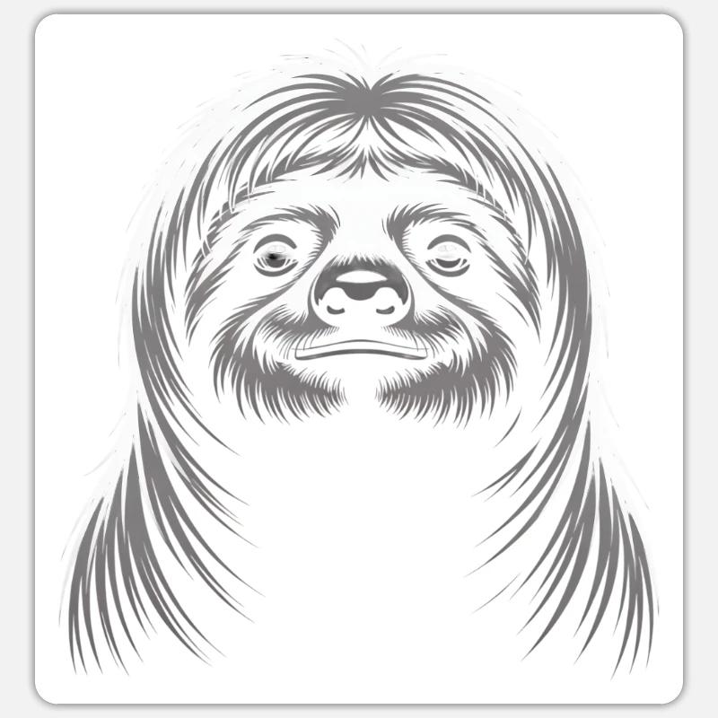 Faultier - Sticker Größe S (10 x 10 cm) - Mattweiß