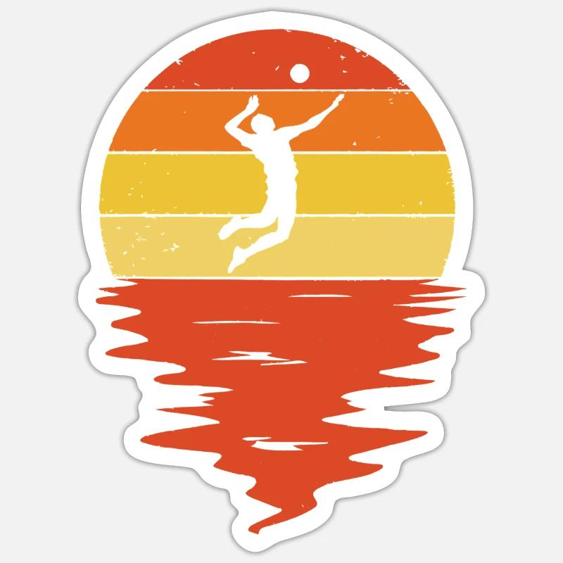 Sunset Silhouette Leap - Sticker size S (10 x 10 cm) - white matte