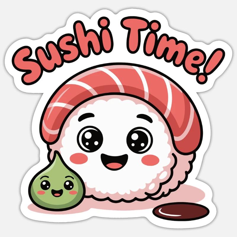 Sushi Time Roll Icon - Sticker size S (10 x 10 cm) - white matte