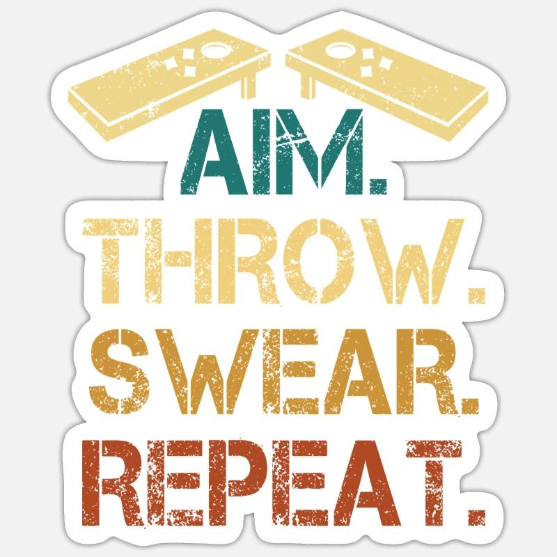 Aim Throw Wear Repeat Tee - Sticker size S (10 x 10 cm) - white matte
