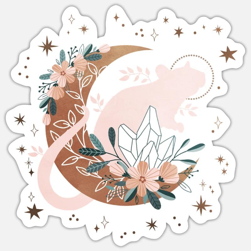 Celestial Moon Rat - Sticker size S (10 x 10 cm) - white matte