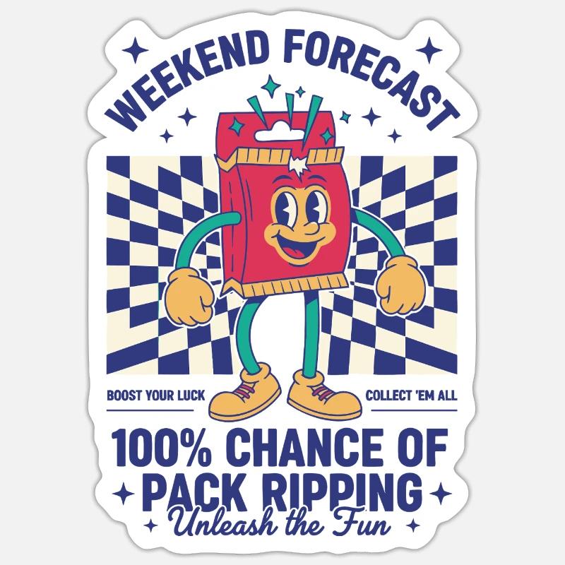 Wochenendprognose: 100-prozentige Chance auf Pack - Sticker Größe S (10 x 10 cm) - Mattweiß