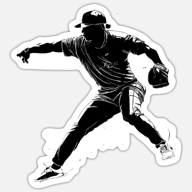 Baseball - Sticker Größe S (10 x 10 cm) - Mattweiß