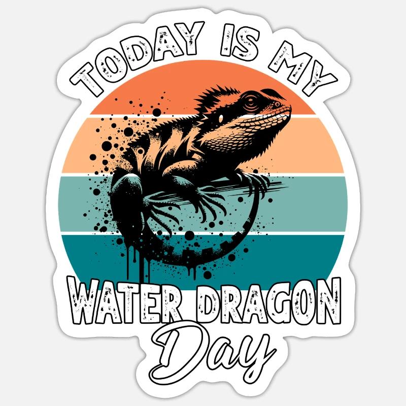Dragon d’eau chinois - Sticker taille S (10 x 10 cm) - blanc mat