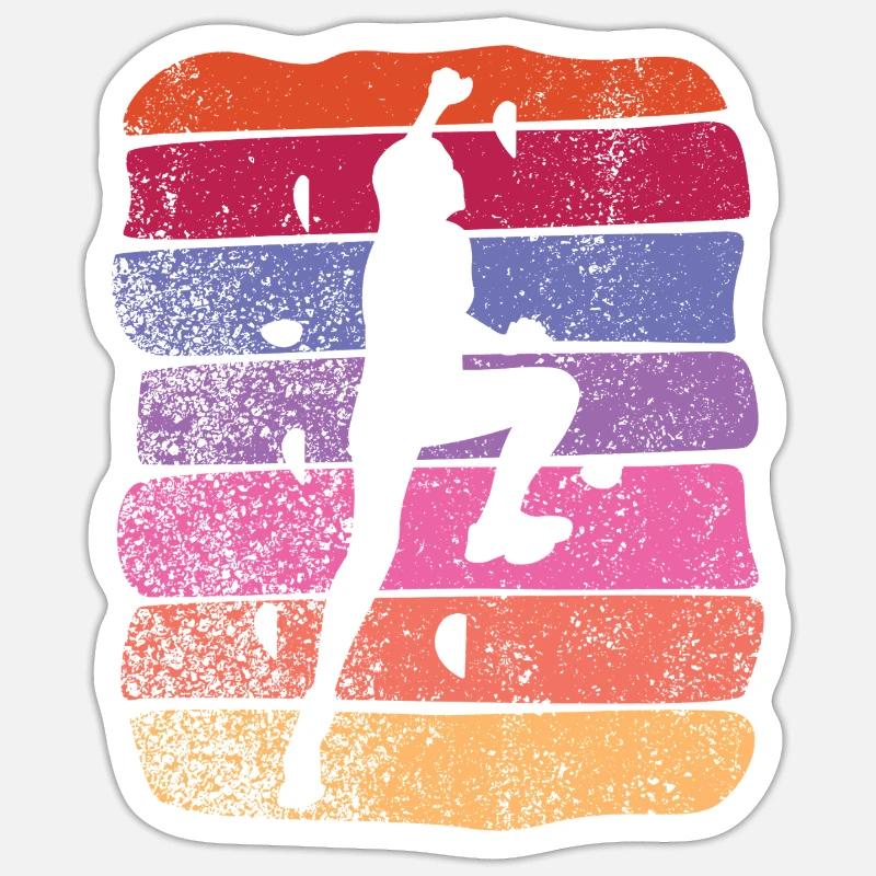 Boulderer Boulder Bouldern - Sticker Größe S (10 x 10 cm) - Mattweiß