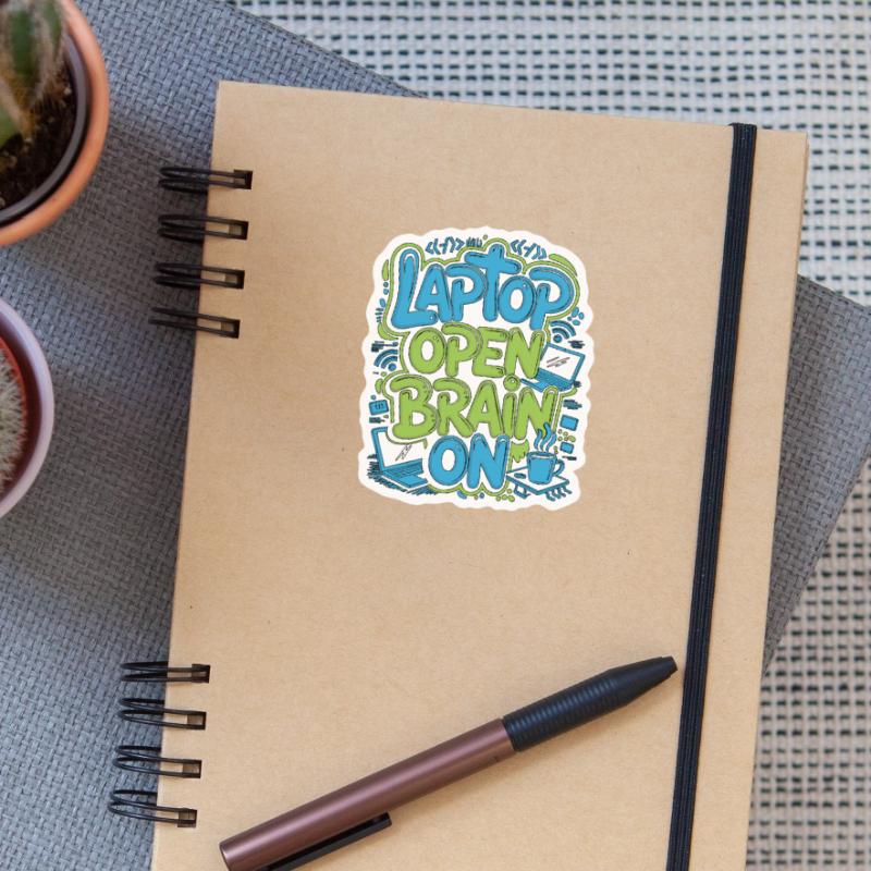 Remote Developer Laptop Open Brain On Remote Coder Sticker size S (10 x 10 cm)
