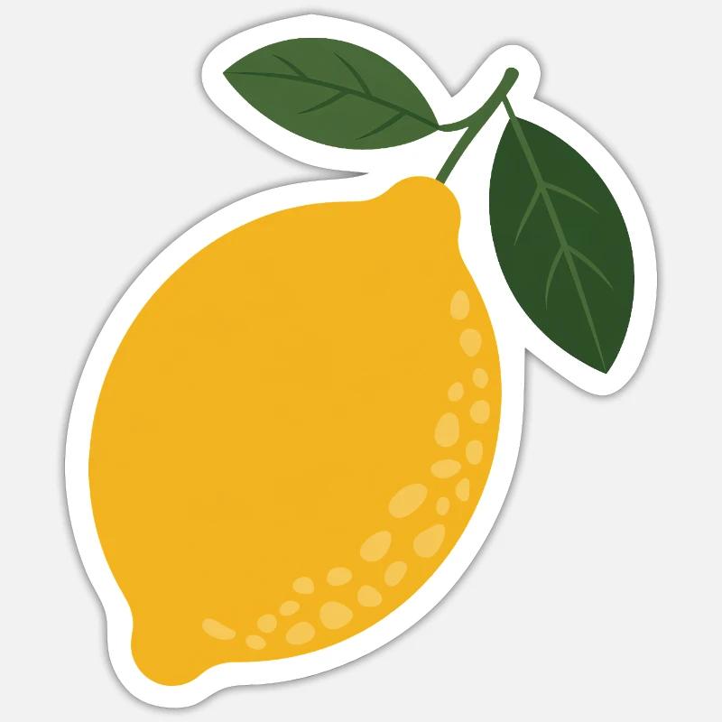 Sunny Lemon with Leaf Duo - Sticker size S (10 x 10 cm) - white matte