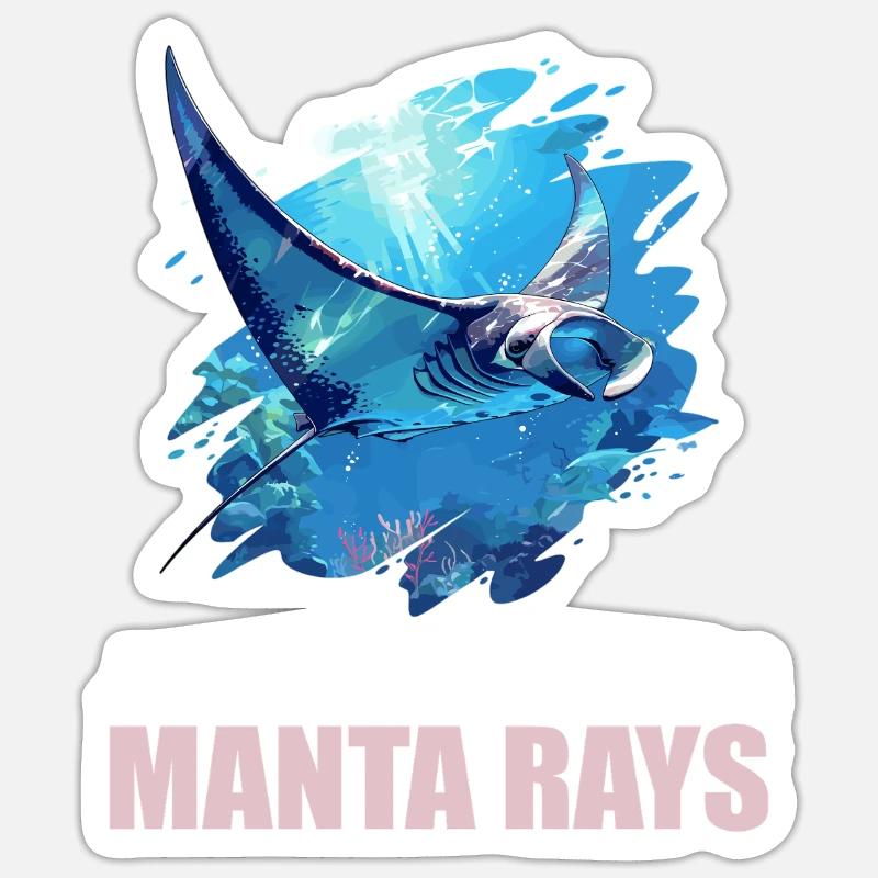 Rochen Mantarochen - Sticker Größe S (10 x 10 cm) - Mattweiß