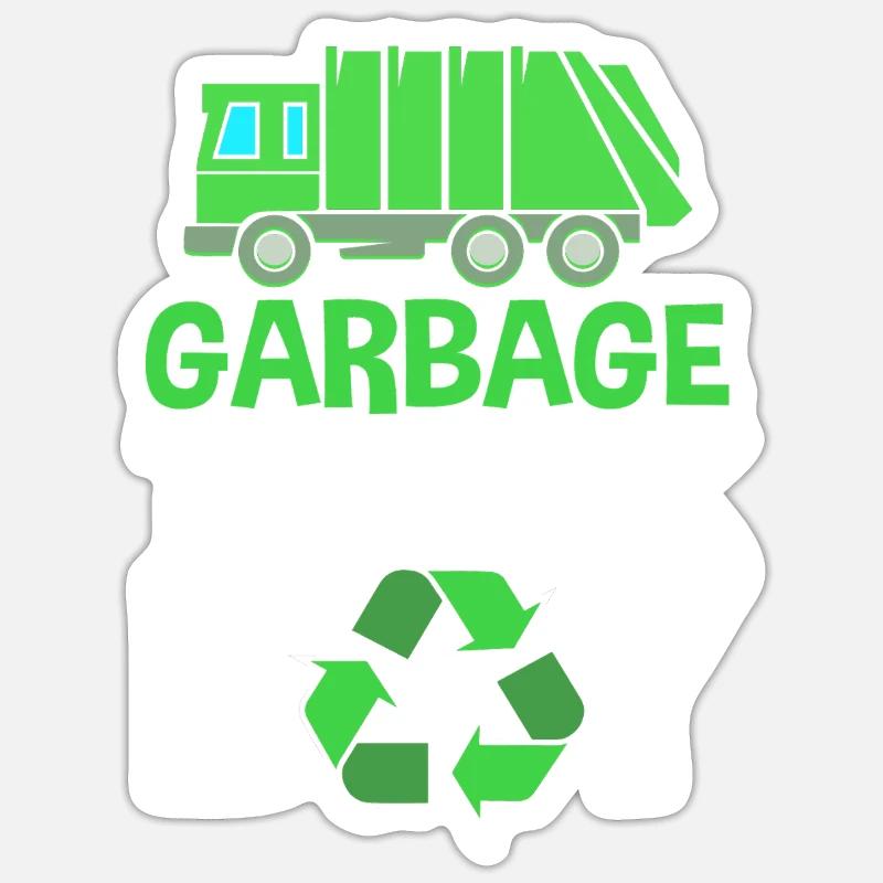 Mülleimer Müllwagen Müllauto Müllmann - Sticker Größe S (10 x 10 cm) - Mattweiß
