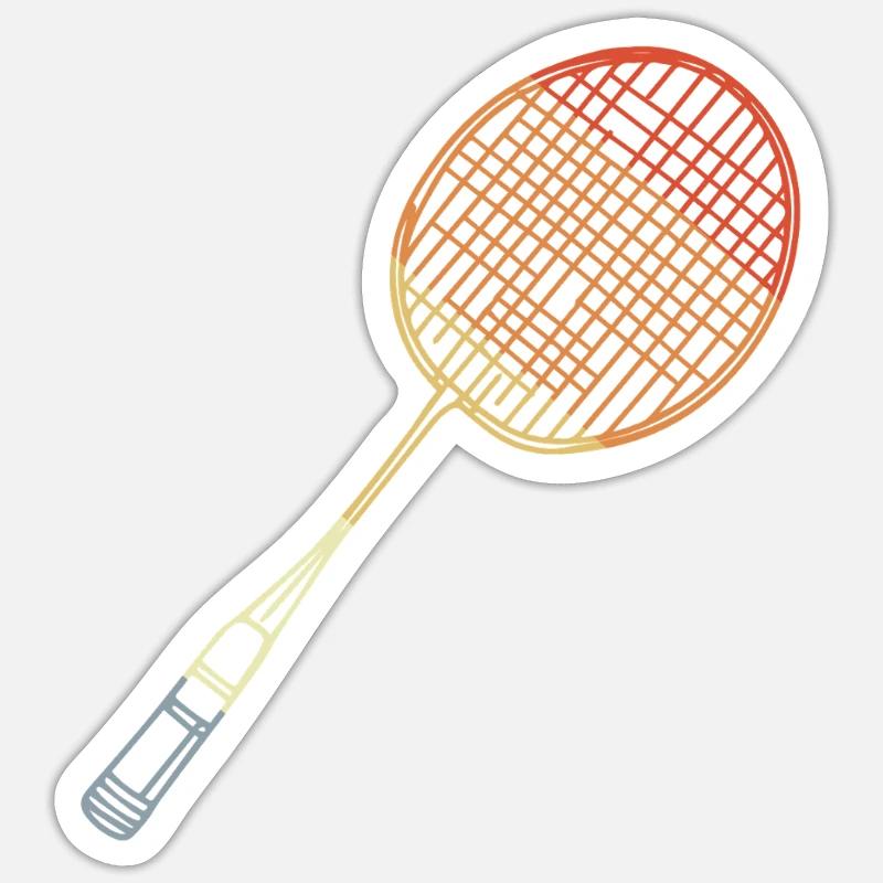 Badminton Racket Sketch - Sticker size S (10 x 10 cm) - white matte