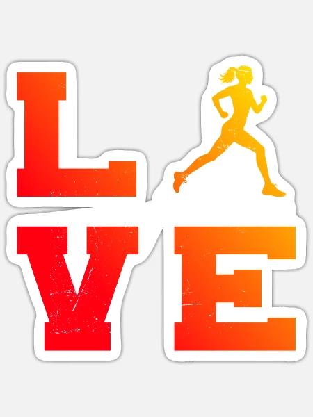 Geschenkidee für eine Running mit Running - Sticker Größe S (10 x 10 cm) - Mattweiß