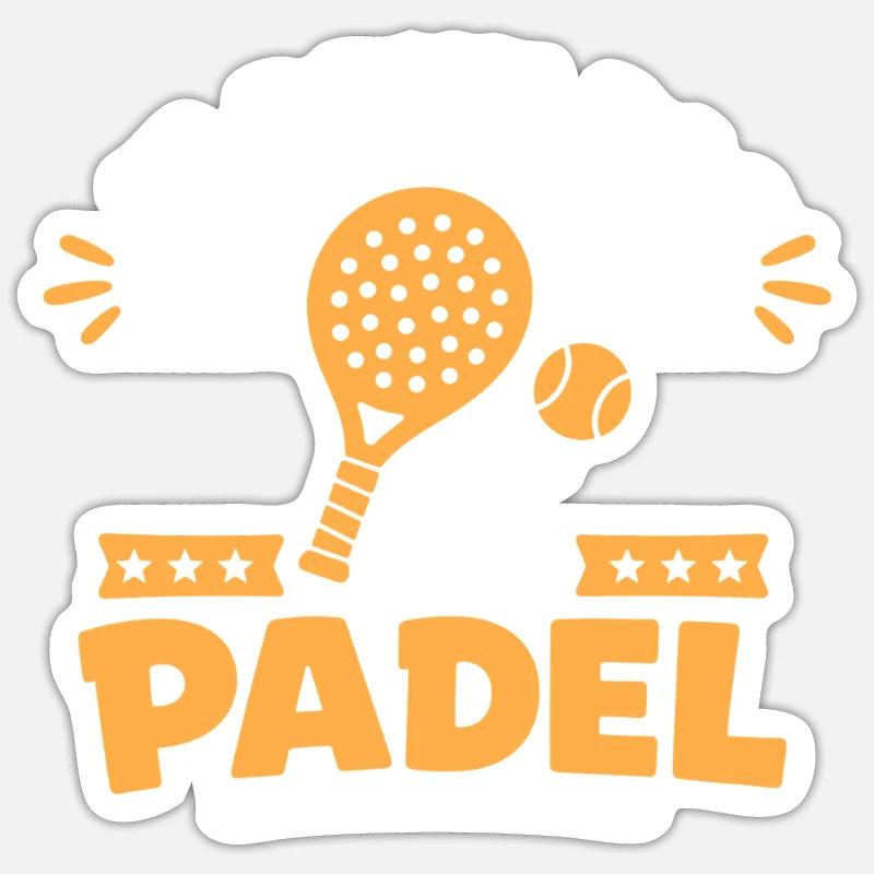 Padel - Sticker taille S (10 x 10 cm) - blanc mat