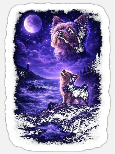 Hund Mama Hund Papa - Sticker Größe S (10 x 10 cm) - Mattweiß