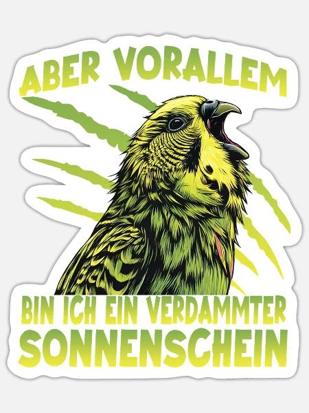 Budgie Wellensittich Australischer Sittich Budgie - Sticker Größe S (10 x 10 cm) - Mattweiß