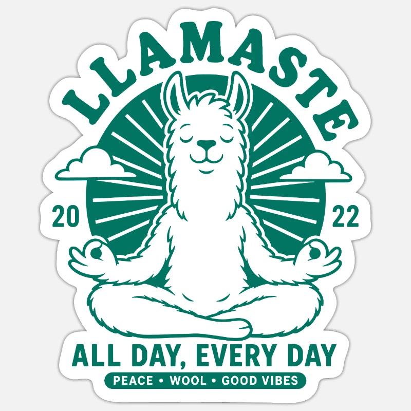 No Prob Llama Just Chill - Sticker Größe S (10 x 10 cm) - Mattweiß