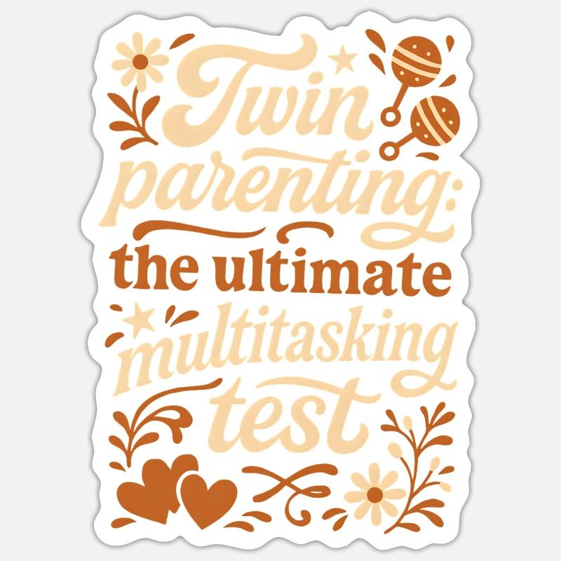 Twin Parents | Multitasking Test - Sticker size S (10 x 10 cm) - white matte