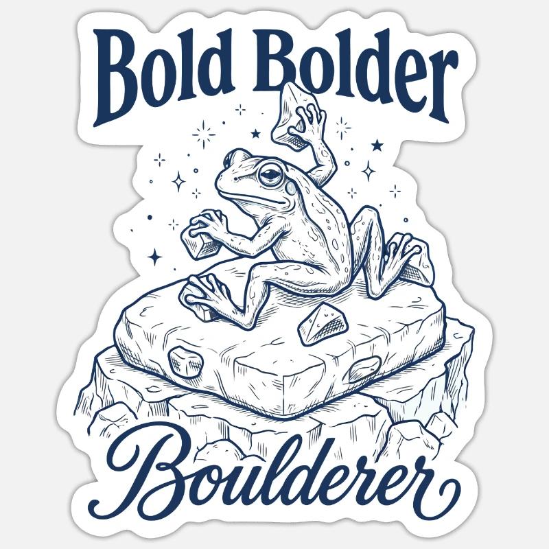 Bouldering Bold Bolder Boulderer - Sticker taille S (10 x 10 cm) - blanc mat