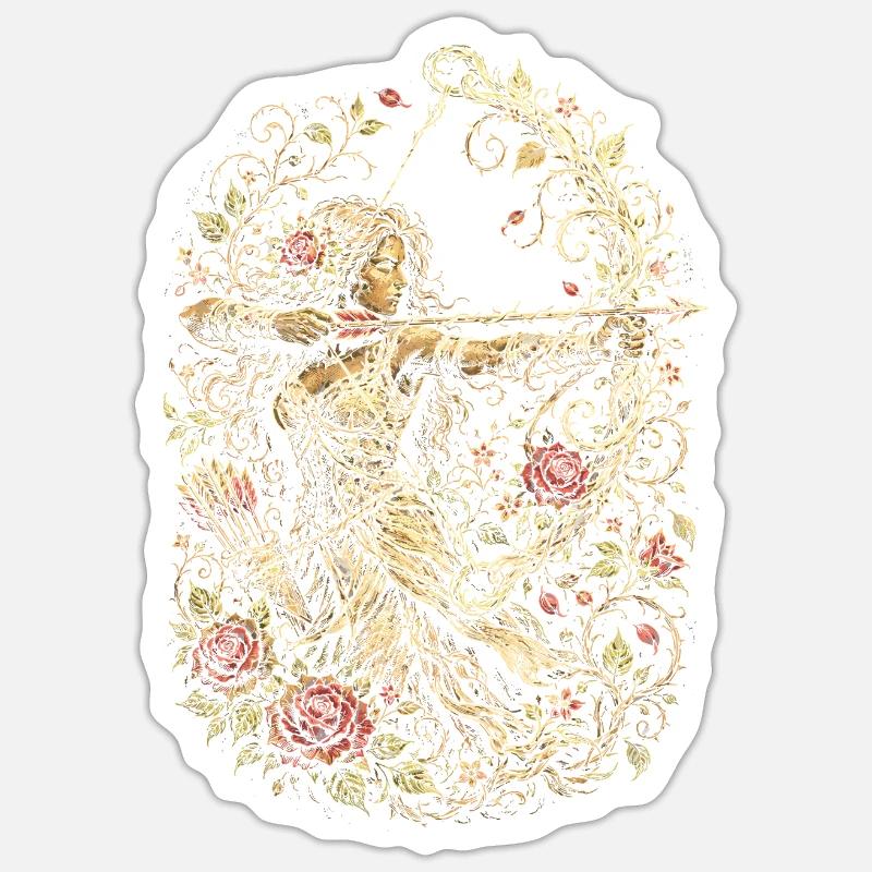 Bogenschießen Bogenschütze - Sticker Größe S (10 x 10 cm) - Mattweiß