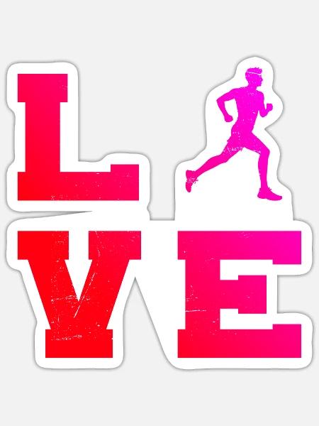 Geschenkidee für einen Running mit Running - Sticker Größe S (10 x 10 cm) - Mattweiß