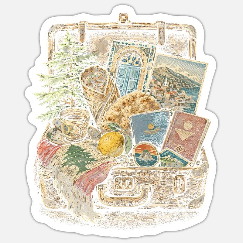 Liban Libanais - Sticker taille S (10 x 10 cm) - blanc mat