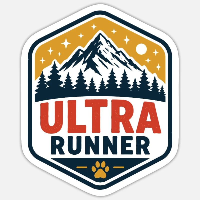 Coureur d’ultra - Sticker taille S (10 x 10 cm) - blanc mat