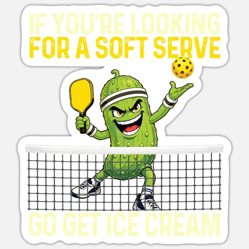 Softserver Cream Pickleball - Sticker Größe S (10 x 10 cm) - Mattweiß