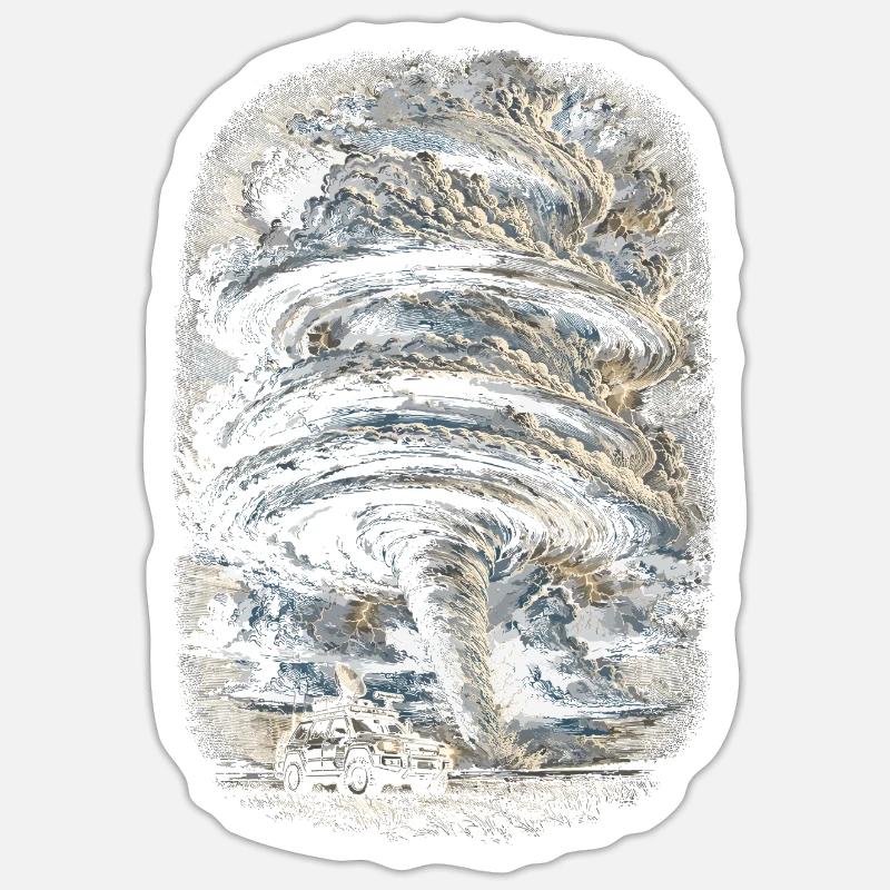 Météorologue chasseur de tempêtes - Sticker taille S (10 x 10 cm) - blanc mat
