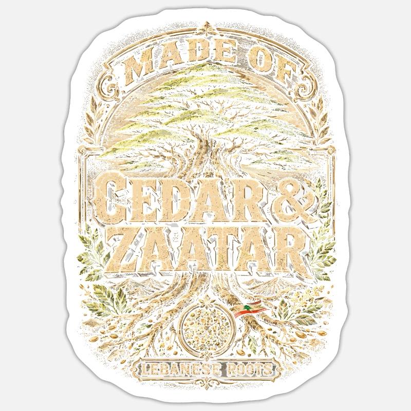 Libanon Libanese Cedar & Zaatar - Sticker Größe S (10 x 10 cm) - Mattweiß