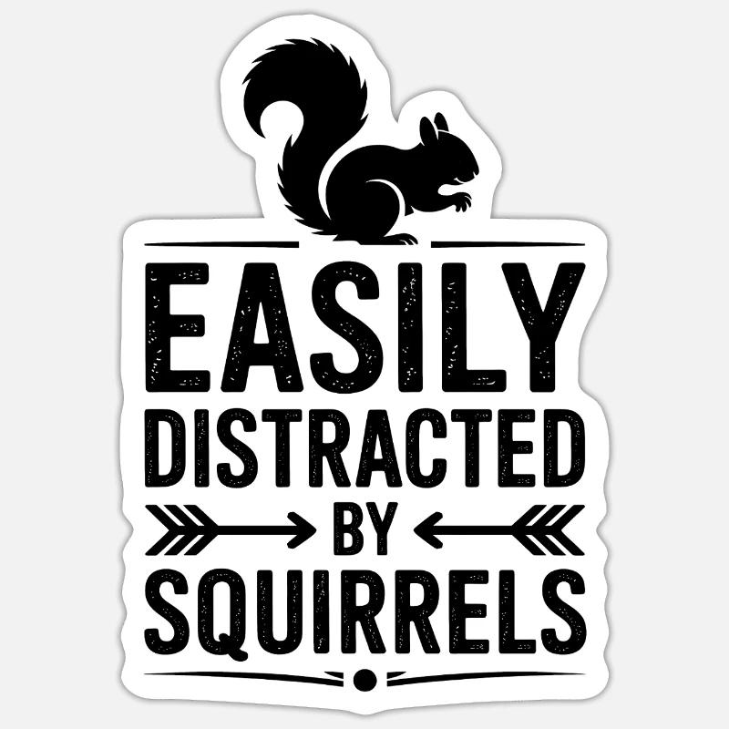 Eichhörnchen Sprüche Lustig Eichhörnchen Geschenk - Sticker Größe S (10 x 10 cm) - Mattweiß
