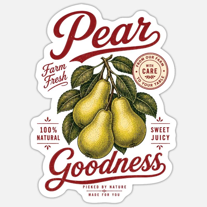 Chemise Pears Pear Goodness - Sticker taille S (10 x 10 cm) - blanc mat