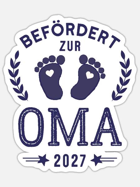 Befördert zur Oma 2027 Neue Großmutter - Sticker Größe S (10 x 10 cm) - Mattweiß