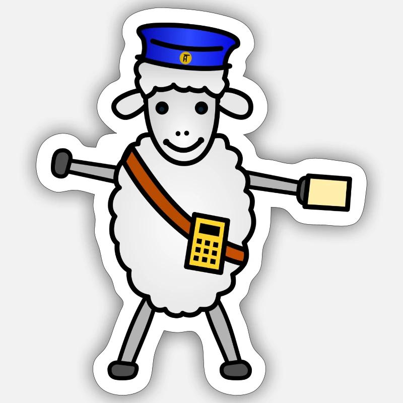 TIB_Schaf ner_bunt - Sticker taille S (10 x 10 cm) - blanc mat