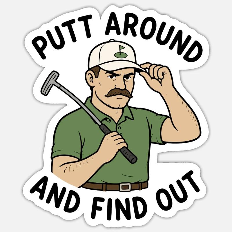 Putt un peu et découvre : - Sticker taille S (10 x 10 cm) - blanc mat