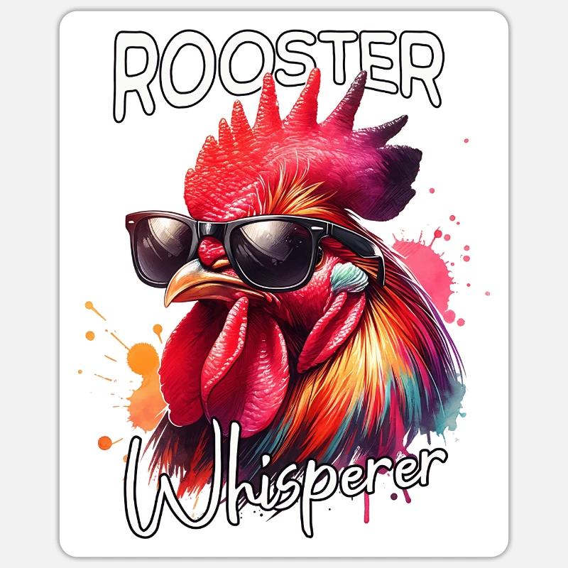 Le Murmureur de Coq - Sticker taille S (10 x 10 cm) - blanc mat