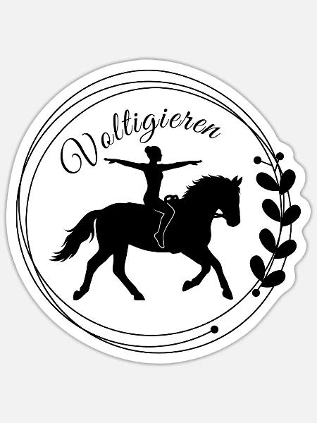 Voltigieren Grundsitz – Geschenk für Voltigierer - Sticker Größe S (10 x 10 cm) - Mattweiß