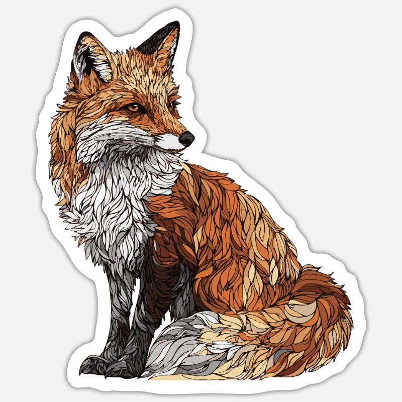 Fuchs - Sticker Größe S (10 x 10 cm) - Mattweiß