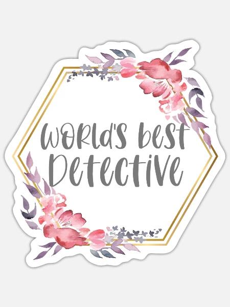 Best Detective – Detektivin Beruf Geschenk - Sticker Größe S (10 x 10 cm) - Mattweiß