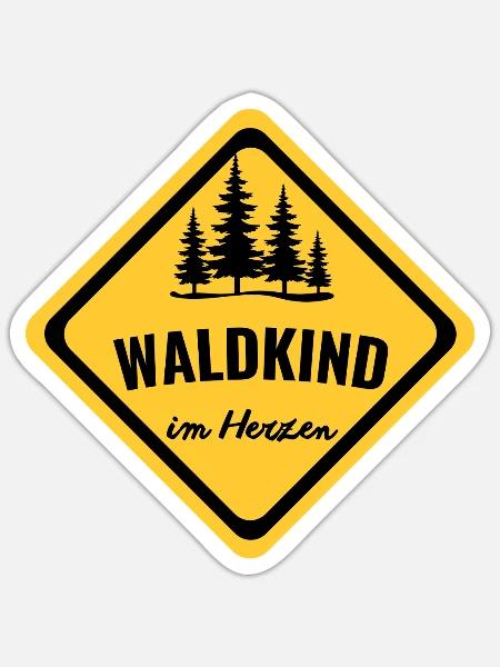 Waldkind im Herzen – Naturverbunden - Sticker Größe S (10 x 10 cm) - Mattweiß
