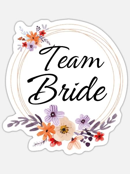 Passendes Aquarell-Floral-Team-Braut - Sticker Größe S (10 x 10 cm) - Mattweiß
