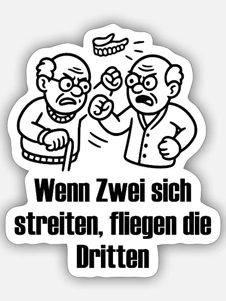Dritte Zähne Zahn Dental Streit - Sticker Größe S (10 x 10 cm) - Mattweiß