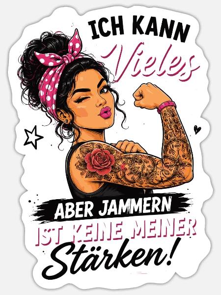 Starke Frau Frauenpower Spruch - Sticker Größe S (10 x 10 cm) - Mattweiß