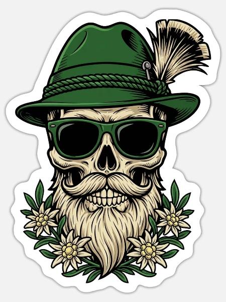 Trachten Ersatz Volksfest Bayern Geschen - Sticker Größe S (10 x 10 cm) - Mattweiß