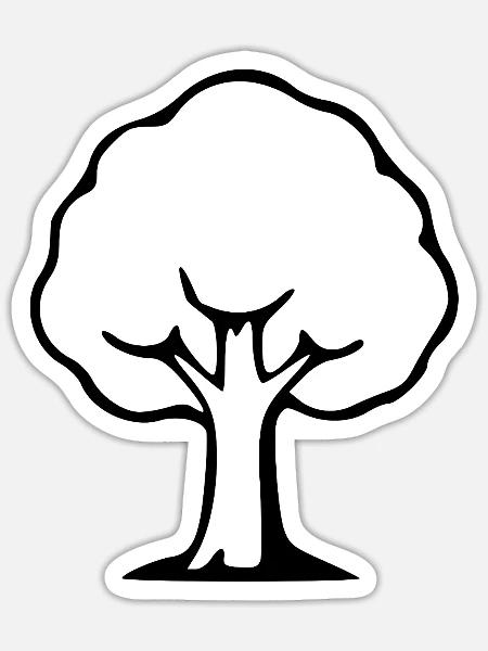 Baums schwarz Geschenk Naturliebhaber - Sticker Größe S (10 x 10 cm) - Mattweiß
