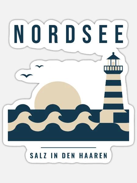Nordsee Salz In Den Haaren Küste Meer - Sticker Größe S (10 x 10 cm) - Mattweiß