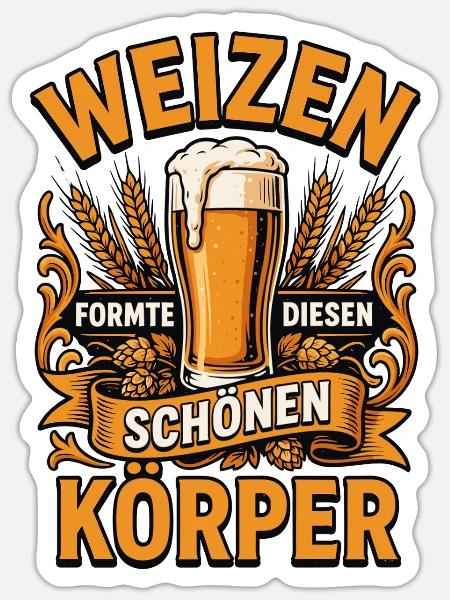 Weizen Formte Diesen Schönen Körper - Sticker Größe S (10 x 10 cm) - Mattweiß