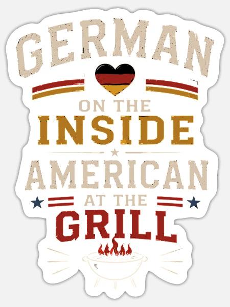 Halb Deutscher Halb Amerikaner Herkunft - Sticker Größe S (10 x 10 cm) - Mattweiß