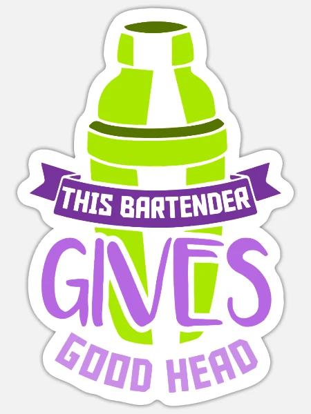 Kellner Barkeeper Ober Bar Bartender barchef - Sticker Größe S (10 x 10 cm) - Mattweiß