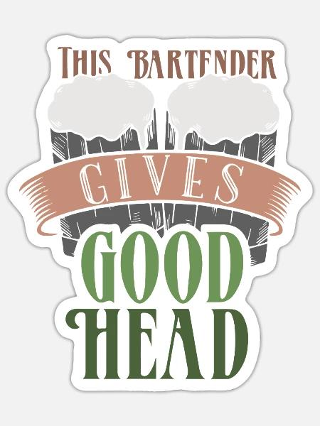 Kellner Barkeeper Ober Bar Bartender barchef - Sticker Größe S (10 x 10 cm) - Mattweiß