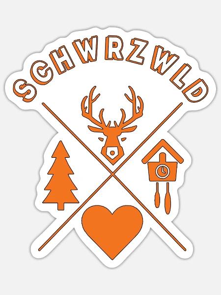 Schwarzwald Liebe - Sticker Größe S (10 x 10 cm) - Mattweiß