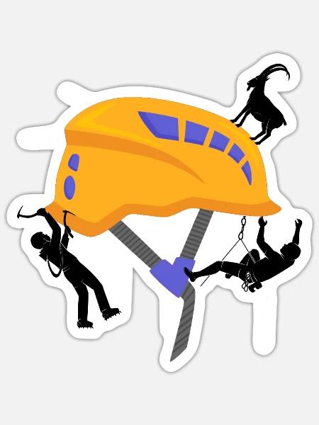 Sicherheitshelm Kletterhelm Bergsteiger - Sticker Größe S (10 x 10 cm) - Mattweiß